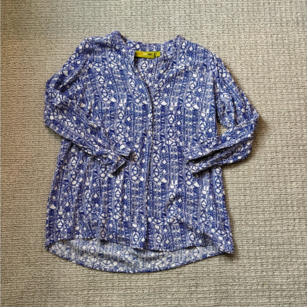 Rock Flower Paper print tunic top, size M